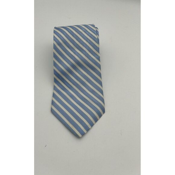 Brooks Brothers Makers Men's Tie Blue Silver Stripes - Picture 1 of 6